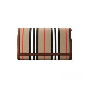 Burberry Burberry Hannah Icon Stripe Archive Tan E-Canvas Leather Wallet